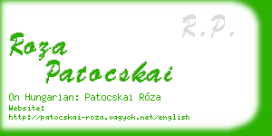 roza patocskai business card